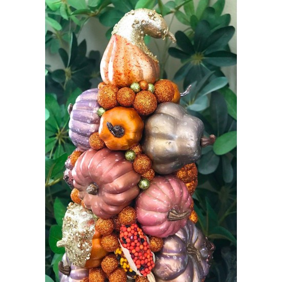 BRAND NEW FALL THANKSGIVING HALLOWEEN PUMPKINS 19” TREE CENTERPIECE TABLE DECOR