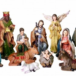 Nativity Set - 11 Nativity Figurines - Baby Jesus, Mary, Joseph,Shepher