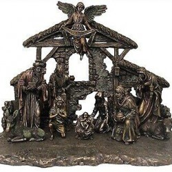 Holy Family Christmas Nativity Scene Bronze 11-Piece Set