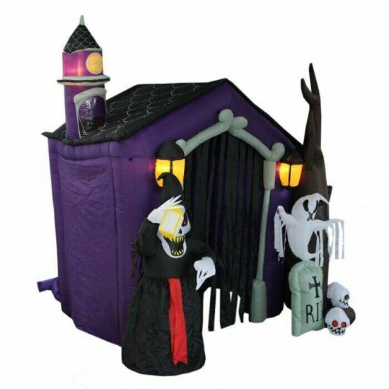 Inflatable Haunted House Decoration Halloween Large Outdoor Airblown Lighted