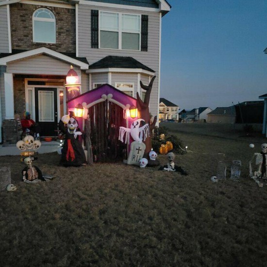 Inflatable Haunted House Decoration Halloween Large Outdoor Airblown Lighted