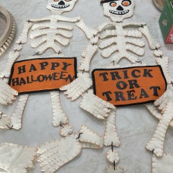 pottery barn Hanging Fabric Skeleton Halloween Decorations Decor Door Wall