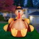 Holidayana 6ft Inflatable Turkey with Pilgrim Hat Thanksgiving Decoration with