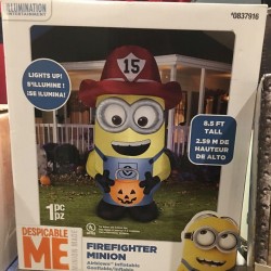 Gemmy Air Blown FIREFIGHTER MINION Halloween Indoor Outdoor Inflatable 8.5 FT