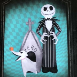 Halloween Inflatable Jack and Zero House Scene 5 FT Airblown Lights up Decor