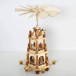 German Christmas Pyramid Nativity Scene- 17 in Tabletop Christmas Decoration