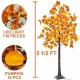 5.5FT Fall Maple Tree w/ Pumpkins LED Lights Outdoor Autumn Thanksgiving Decor