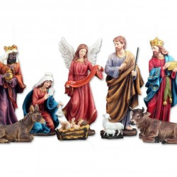 Holy Family Christmas Nativity Scene Colored Life 18 Inch 11-Piece Set