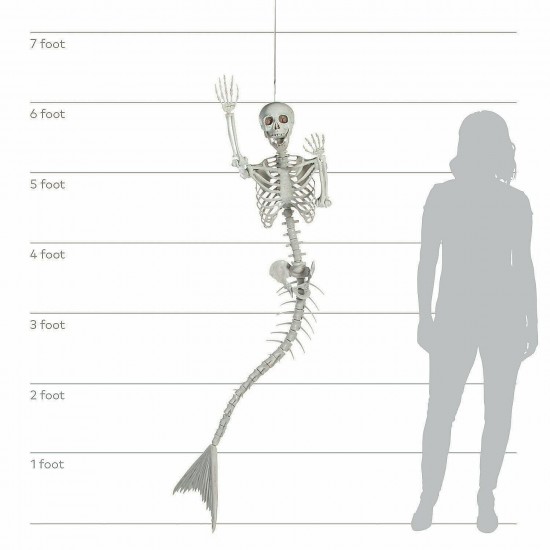 Life-Size Original Mermaid Skeleton Halloween Decoration - Home Decor - 1 Piece