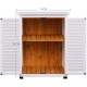 Tuuertge Outdoor Storage Cabinets 2-Tier Wooden Storage Locker Slanted Top Cabinet Indoor Outdoor Box Balcony Waterproof Sunscreen Outdoor Storage Container (Color : White, Size : 74x50x99cm)