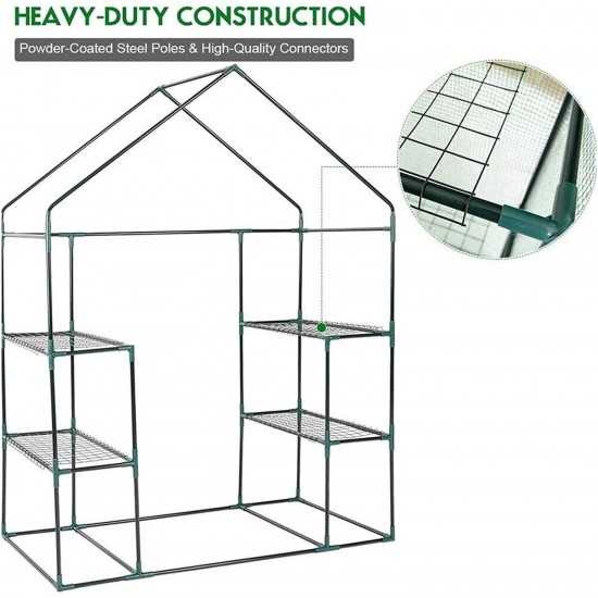 KSLD Walk-in Greenhouse, Portable Plant Gardening Greenhouse, Suitable Gardening Flowerpot Outdoor Use Greenhouse Hoops Indoor Small Portable Greenhouse 1022