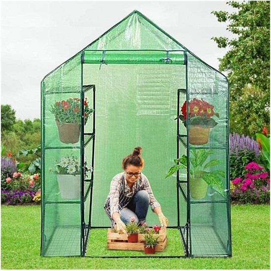 KSLD Walk-in Greenhouse, Portable Plant Gardening Greenhouse, Suitable Gardening Flowerpot Outdoor Use Greenhouse Hoops Indoor Small Portable Greenhouse 1022