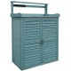 Tuuertge Outdoor Storage Cabinets Outdoor Locker Storage Cabinet Balcony Courtyard Garden Tool Cabinet Wooden Shoe Rack Outdoor Storage Container (Color : Blue, Size : 87x45x120cm)