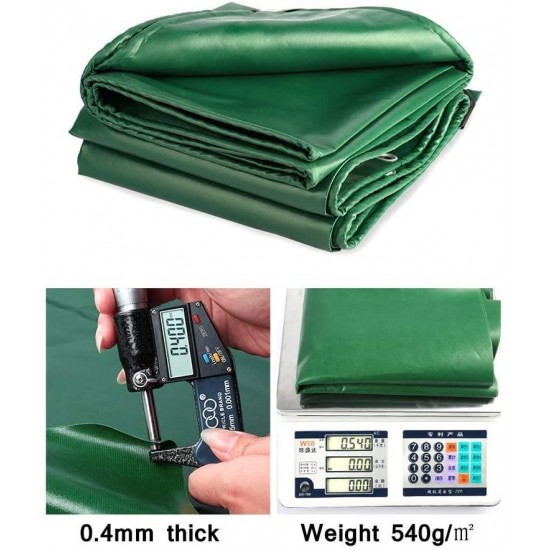 JFFFFWI Tarpaulin,Heavy Duty Tarp Waterproof Tarp UV Resistant Green Thicken Sheet for Garden Furniture Hutch Trampoline Wood Car Camping Or Gardening-540g/㎡ Tarpaulin (Size : 4mx8m)