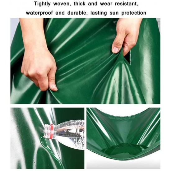 JFFFFWI Tarpaulin,Heavy Duty Tarp Waterproof Tarp UV Resistant Green Thicken Sheet for Garden Furniture Hutch Trampoline Wood Car Camping Or Gardening-540g/㎡ Tarpaulin (Size : 4mx8m)