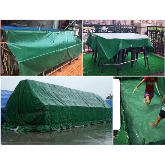 JFFFFWI Tarpaulin,Heavy Duty Tarp Waterproof Tarp UV Resistant Green Thicken Sheet for Garden Furniture Hutch Trampoline Wood Car Camping Or Gardening-540g/㎡ Tarpaulin (Size : 4mx8m)