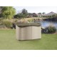 Rubbermaid Split-Lid Resin Weather Resisrant Outdoor Garden Storage Shed, Olive and Sandstone