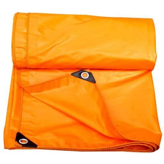 ZHUAN Tarpaulin Waterproof Sunscreen Swimming Pool Cover All Weather Reinforced Hem Galvanized Eyelet Outdoor Gardening Accessories Hardware, 18 Sizes (Color : Orange, Size : 4x6m)