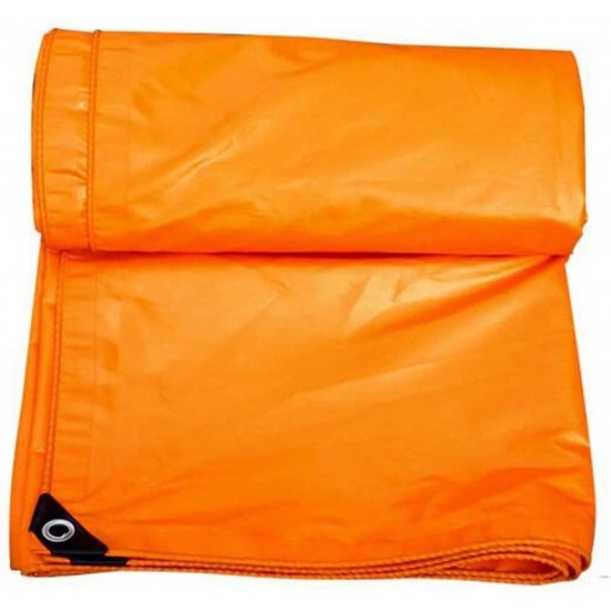 ZHUAN Tarpaulin Waterproof Sunscreen Swimming Pool Cover All Weather Reinforced Hem Galvanized Eyelet Outdoor Gardening Accessories Hardware, 18 Sizes (Color : Orange, Size : 4x6m)