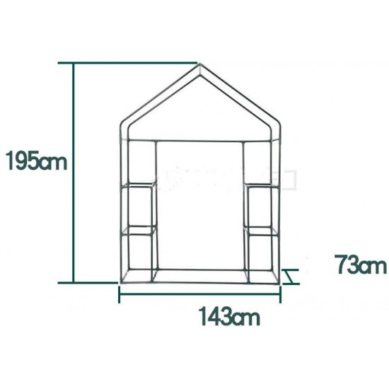 Portable Mini Garden Greenhouse, Walk-in Green House Indoor Outdoor Plant Shelves, for Grow Plants Seedlings Herbs Flowers, 14373195cm