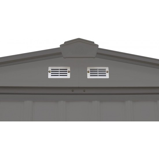 Arrow 6' x 5' EZEE Galvanized Steel Low Gable Shed Charcoal, Storage Shed with Peak Style Roof