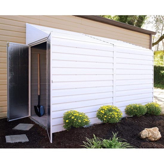 Arrow Yardsaver Compact Galvanized Steel Storage Shed with Pent Roof, 4' x 10'