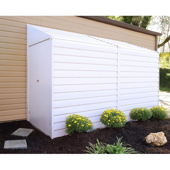 Arrow Yardsaver Compact Galvanized Steel Storage Shed with Pent Roof, 4' x 10'