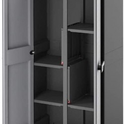 Tuuertge Outdoor Storage Cabinets Storage Tool Cabinet Environmental Protection PP Villa Garden Courtyard Balcony Waterproof Sun Outdoor Storage Container (Color : Gray, Size : 80x44x182cm)