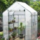 Walk-in Green House, Deluxe Garden Green House with 8 Shelves, PE Cover and Zipper Openings, Indoor Outdoor for Herb and Flower, 143 x 143 x 195 cm