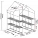 KSLD 8 Shelves Portable Walk-in Greenhouse, Indoor Grow Tent Room with with PE Cover and Zipper Openings Green House for Plants 1022