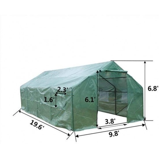 WYZBD 20′x10′x7′-B Heavy Duty Greenhouse Plant Gardening Spiked Greenhouse Tent