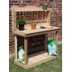 THREE MAN Cedar Decorative Lattice Gardening Potting Bench - 4 Foot Natural