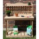 THREE MAN Cedar Decorative Lattice Gardening Potting Bench - 4 Foot Natural