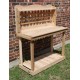 THREE MAN Cedar Decorative Lattice Gardening Potting Bench - 4 Foot Natural