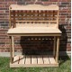 THREE MAN Cedar Decorative Lattice Gardening Potting Bench - 4 Foot Natural