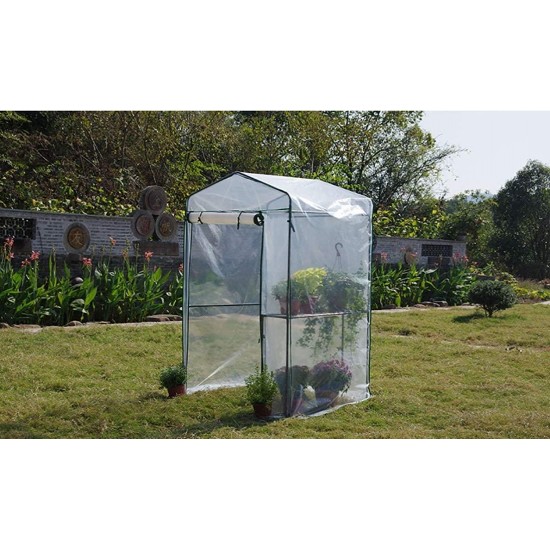 Ygo Waterproof Greenhouse Hot House with Zipper Doors for Garden,Patio,Home,Backyard (Color : White)