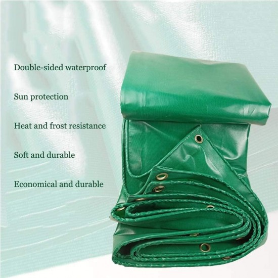 JFFFFWI Tarp Sheet Tarpaulin Heavy Duty Tarp Waterproof Ground Sheet Cover Green with Eyelets for Outdoor Camping, Wood, Car, Camping Or Gardening 450g/㎡ 16 Sizes (Color : Green, Size : 3X5M)