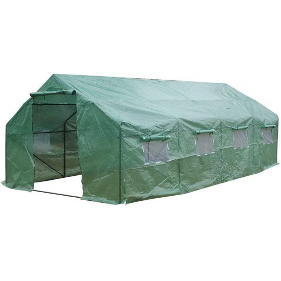 YQ WHJB Portable Garden Green House Cover,Compact Walk in Plastic PE Greenhouse Greenhouse Grow Hosuse Frame with Removable Waterproof PE Cover