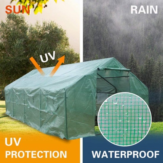 YQ WHJB Portable Garden Green House Cover,Compact Walk in Plastic PE Greenhouse Greenhouse Grow Hosuse Frame with Removable Waterproof PE Cover