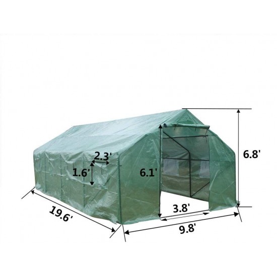 YQ WHJB Portable Garden Green House Cover,Compact Walk in Plastic PE Greenhouse Greenhouse Grow Hosuse Frame with Removable Waterproof PE Cover