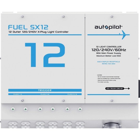 AutoPilot APTX0120 Fuel SX12-12 Outlet, X-Plugs (120/240v) w/Single Light Controller, White