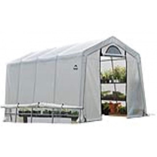 ShelterLogic 10' x 20' GrowIT Greenhouse-in-a-Box Flow Peak Roof Style Easy Access Outdoor Grow House with Translucent Waterproof Cover