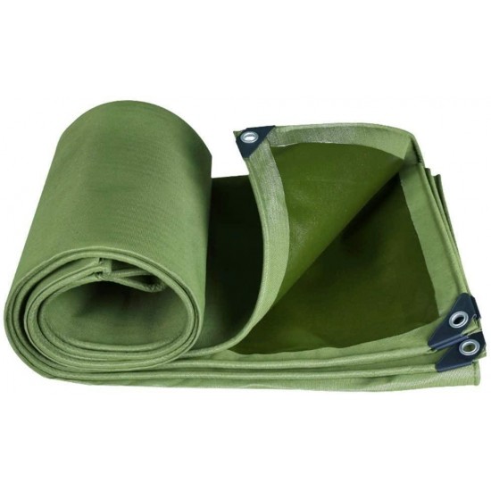 ZHUAN Tarpaulin Waterproof Heavy Duty Sun Protection Tent Floor Covering Truck Tarpaulin Edge Punch Four-Corner Reinforcement Outdoor Patio, 17 Sizes (Color : Green, Size : 4x8m)