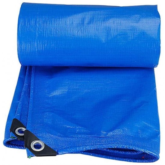 ZHUAN Tarpaulin Waterproof Heavy Duty Protect Materials from Moisture and Dust Lightweight Metal Eyelet Easy to Carry Outdoor Open Air Yard, 21 Sizes (Color : Blue, Size : 8x10m)