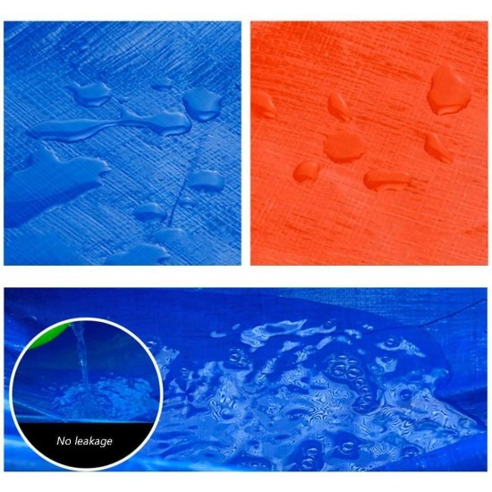 ZHUAN Tarpaulin Waterproof Heavy Duty Protect Materials from Moisture and Dust Lightweight Metal Eyelet Easy to Carry Outdoor Open Air Yard, 21 Sizes (Color : Blue, Size : 8x10m)