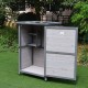 Outdoor Storage Cabinets Outdoor Solid Wood Storage Cabinet Garden Rain Boots Shovel Tool Storage Box Anticorrosion Outdoor Storage Container (Color : Gray, Size : 77x56.5x114cm)