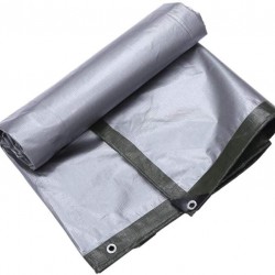 ZHUAN Tarpaulin UV Protection Dust Cover Garden Equipment Protection Lightweight Metal Eyelet Outdoor Truck Cover, 18 Sizes (Color : Silver, Size : 4.8x7.8m)