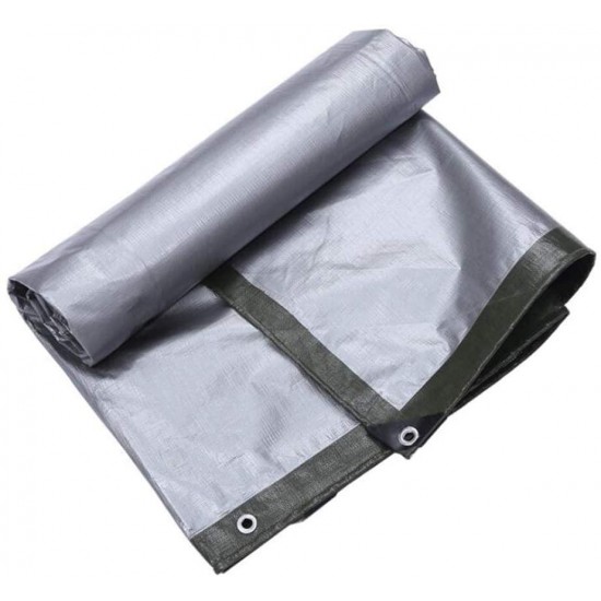 ZHUAN Tarpaulin UV Protection Dust Cover Garden Equipment Protection Lightweight Metal Eyelet Outdoor Truck Cover, 18 Sizes (Color : Silver, Size : 4.8x7.8m)