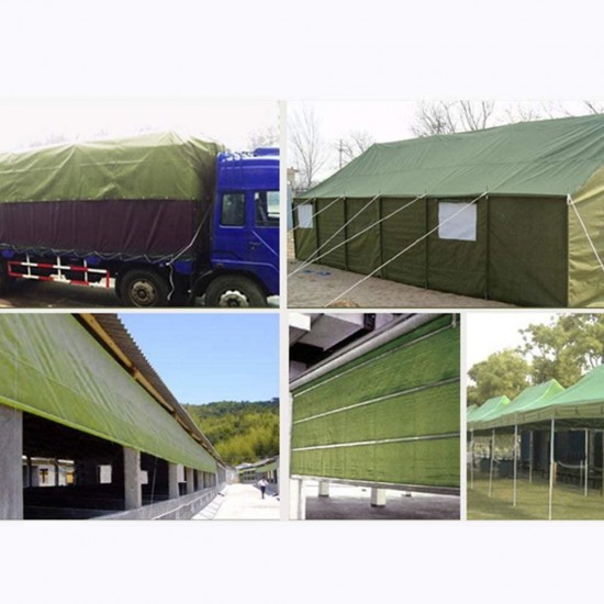 PANYFDD Tarpaulin Double-Sided Waterproof Windproof Outdoor Gardening Sun Protection Cover Truck Shed Cloth Anti-Oxidation, Polyethylene, Green and Silver Two-Tone roof, Camping (Size : 8x12m)