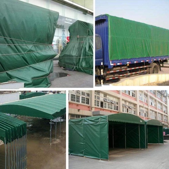 ZHUAN Tarpaulin Waterproof Heavy Duty Sunscreen Windproof Frost and Hail Anti-Aging Truck Cover Aluminum Eyelet Outdoor Carport, 13 Sizes (Color : Green, Size : 5x7m)